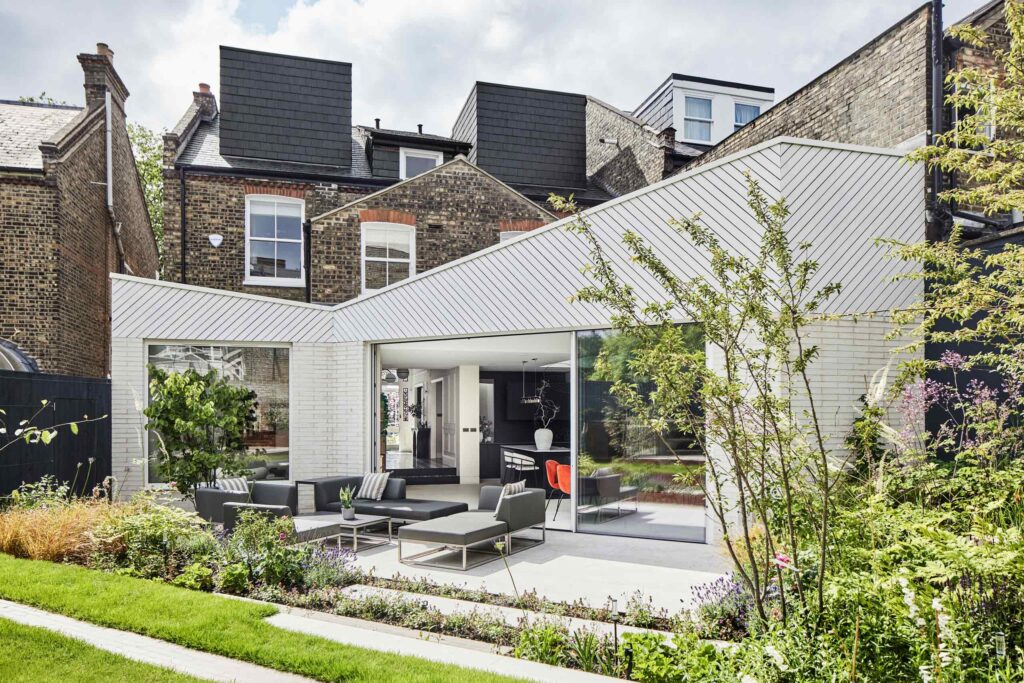 Rear extension and garden terrace at Mount View Road